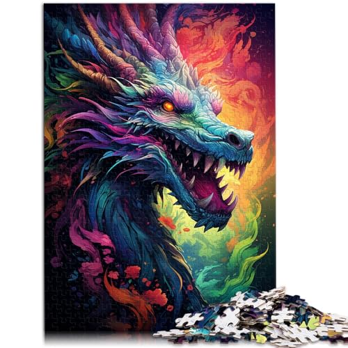 Puzzle für Erwachsene und Kinder, majestätisches Drachengemälde, Puzzle 1000 Teile für Erwachsene, 50 x 75 cm, Holzpuzzle für Kinder ab 14 Jahren, Spielzeug-Wanddekoration von BBVNFLIR