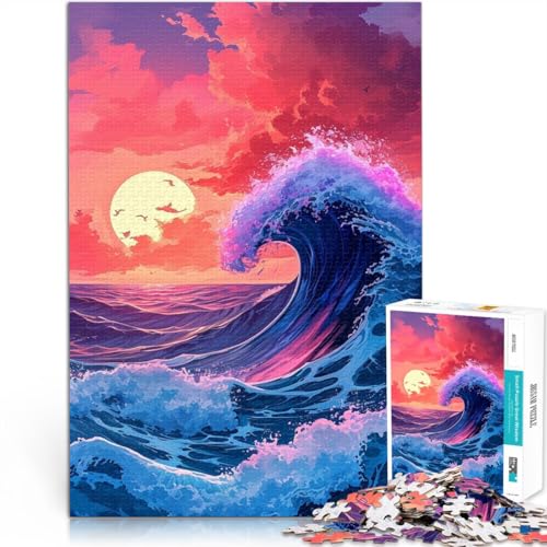 Puzzle für Erwachsene und Teenager, Wellen in der Abendsonne, 1000-teiliges Puzzle, 50 x 75 cm, Holzpuzzle für Erwachsene und Kinder ab 14 Jahren, Weihnachtspuzzle-Geschenke von BBVNFLIR