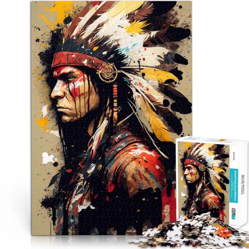 Puzzle für Indianerkrieger, 1000 Teile Puzzle für Erwachsene, 50 x 75 cm, Holzpuzzle für Erwachsene und Kinder ab 14 Jahren, Spiele, Spielzeug, Geschenk von BBVNFLIR