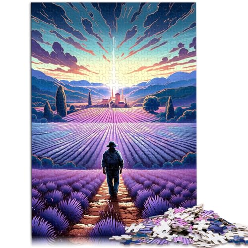 Puzzle für Lavendelfelder in der Provence, Frankreich, für Erwachsene, 1000 Teile, Puzzle-Geschenke, 50 x 75 cm, Holzpuzzle für Erwachsene und Kinder ab 14 Jahren, Familienaktivität von BBVNFLIR