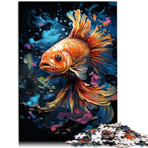 Puzzle für Teenager, Malen, farbige Goldfische, Puzzle für Erwachsene, 1000 Teile, 50 x 75 cm, Holzpuzzle, geeignet für Kinder ab 14 Jahren, Spielzeug, Wanddekoration von BBVNFLIR