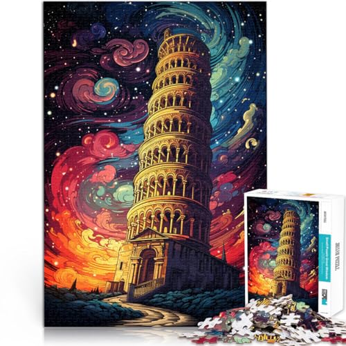 Puzzle für den Schiefen Turm von Pisa, 1000 Teile, Puzzle für Erwachsene, 50 x 75 cm, Holzpuzzle, geeignet für Kinder ab 14 Jahren, Spiele, Spielzeug, Geschenk von BBVNFLIR