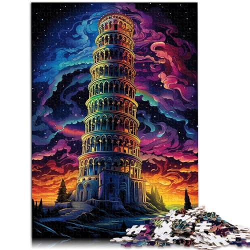 Puzzle für den Schiefen Turm von Pisa, Italien, für Erwachsene, 1000 Teile, 50 x 75 cm, Holzpuzzle für Teenager und Kinder, entspannendes geistiges Lernspielzeug von BBVNFLIR