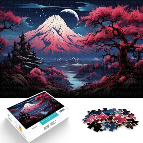 Puzzle für japanische Kirschblütenlandschaftskunst, Puzzle 1000 Teile, 50 x 75 cm, Holzpuzzle für Erwachsene und Kinder ab 14 Jahren, Heimdekoration von BBVNFLIR