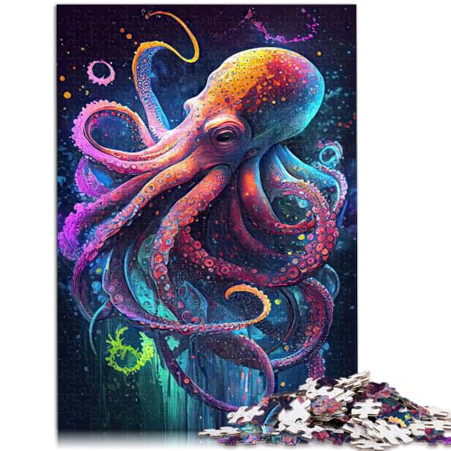 Puzzle intelligenter Oktopus, 1000 Teile, Puzzle für Erwachsene, 50 x 75 cm, Holzpuzzle für Erwachsene und Kinder ab 14 Jahren, Spielzeug zum Stressabbau von BBVNFLIR