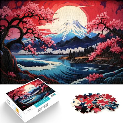 Puzzle japanische Kirschblüten-Landschaftskunst, 1000 Teile, Puzzle für Erwachsene, 50 x 75 cm, Spiele, Spielzeug, Geschenk von BBVNFLIR