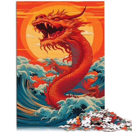 Puzzles Abbildung eines riesigen chinesischen Drachen. Puzzles für Erwachsene, 1000 Teile, 50 x 75 cm, für Erwachsene und Kinder ab 14 Jahren, Spielzeug-Wanddekoration von BBVNFLIR