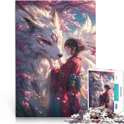 Puzzles Der Fuchs und das Mädchen Puzzles für Erwachsene 1000 Puzzle-Spielzeug 50x75cm Holzpuzzle für Erwachsene & Kinder Dekomprimierendes intellektuelles Lernspielzeug von BBVNFLIR