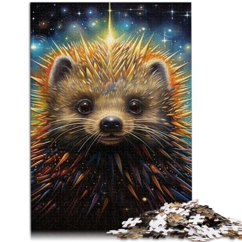 Puzzles für Erwachsene Sternennacht-Igel, 1000-teiliges Puzzle für Erwachsene, 50 x 75 cm, Holzpuzzles für Erwachsene und Kinder ab 14 Jahren, Lernspiele von BBVNFLIR