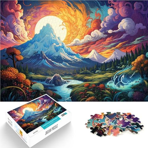 Puzzles für Erwachsene und Jugendliche. Seltsame, farbenfrohe Berggipfel. Lustiges Puzzle für Erwachsene, 1000 Teile, 50 x 75 cm, für Erwachsene und Jugendliche ab 14 Jahren von BBVNFLIR