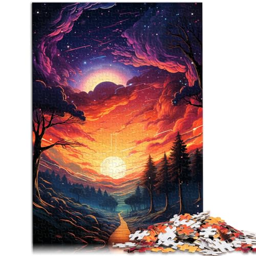 Puzzles magischer bunter Himmel Puzzles für Erwachsene 1000 Puzzle-Spielzeug 50x75cm Holzpuzzle für Erwachsene und Kinder Anspruchsvoll, Aber lustig und humorvoll von BBVNFLIR