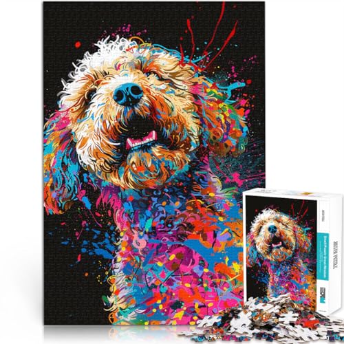 Spielzeug Puzzle Lernspiele Lagotto Romagnolo Hund Kunst Puzzle 1000 Teile für Erwachsene 50x75cm Holzpuzzle für Erwachsene & Kinder Spiele Spielzeug Geschenk von BBVNFLIR