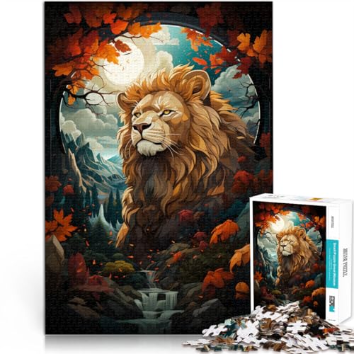 Spielzeug Puzzle Lernspiele Löwenkunst Buntes Puzzle 1000 Teile für Erwachsene 50x75cm Holzpuzzle Teenager und Kinder Familienaktivität von BBVNFLIR