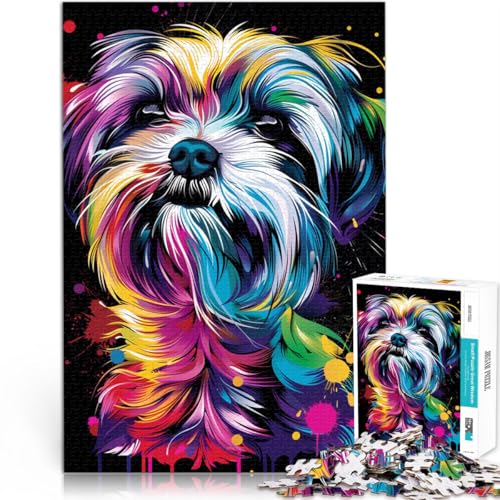 Spielzeug Puzzle Lernspiele Malteser Hund Art 1000-teiliges Puzzle für Erwachsene 50x75cm Holzpuzzle für Erwachsene und Kinder ab 14 Jahren Spielzeug-Wanddekoration von BBVNFLIR