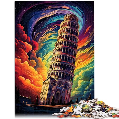 Spielzeug Puzzle Lernspiele Schiefer Turm von Pisa Italien Puzzle für Erwachsene 1000 Teile 50x75cm Holzpuzzle für Jugendliche und Erwachsene Geschenk zum Geburtstag von BBVNFLIR