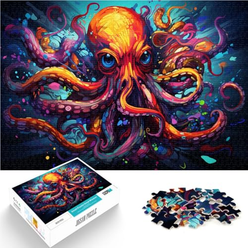 Spielzeug Puzzle Lernspiele Stellen Sie Sich einen Oktopus vor 1000-teiliges Puzzle 50x75cm Holzpuzzle für Erwachsene und Kinder ab 14 Jahren Familienaktivität von BBVNFLIR