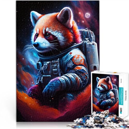 Spielzeug Puzzle Lernspiele Weltraum Astronaut Roter Panda Puzzle für Erwachsene 1000 Teile 50x75cm Holzpuzzle für Erwachsene & Kinder ab 14 Jahren Spiele Spielzeug Geschenk von BBVNFLIR