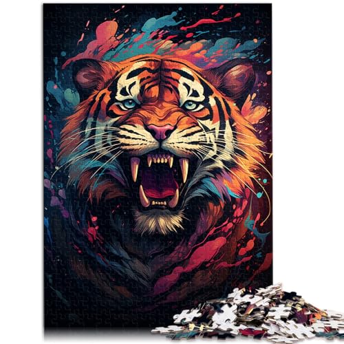 Spielzeug Puzzle Lernspiele majestätisches Tigergemälde Puzzle 1000 Teile für Erwachsene 50x75cm Holzpuzzle für Erwachsene und Kinder ab 14 Jahren Familienaktivität von BBVNFLIR