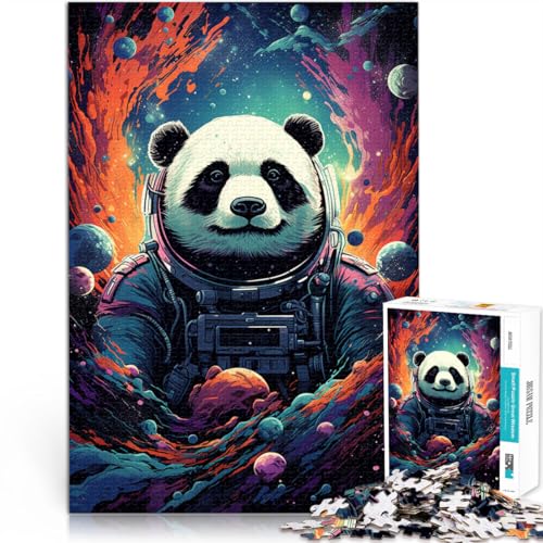 Spielzeug Puzzles Lernspiele Panda Astronaut Puzzle für Erwachsene 1000 Teile 50x75cm Holzpuzzle Erwachsene und Kinder Lernspielzeug von BBVNFLIR