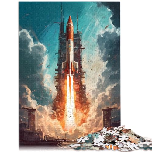 Spielzeug Puzzles Lernspiele Rakete Weltraum Puzzles für Erwachsene 1000 Puzzle Spielzeug 50x75cm Holzpuzzle Teenager und Kinder Herausforderung Familie von BBVNFLIR