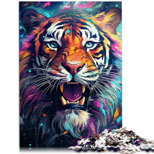 Teenager-Puzzle, majestätisches Tigergemälde, Puzzle für Erwachsene, 1000 Teile, 50 x 75 cm, Holzpuzzle für Erwachsene und Kinder ab 14 Jahren, tolles Geschenk für Erwachsene von BBVNFLIR