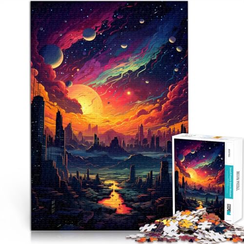 Teenager-Puzzle „Der Sonnenuntergang in der Stadt“ Puzzle für Erwachsene, 1000 Teile, 50 x 75 cm, Holzpuzzle für Kinder ab 14 Jahren, für Familienspaß und Spieleabende von BBVNFLIR