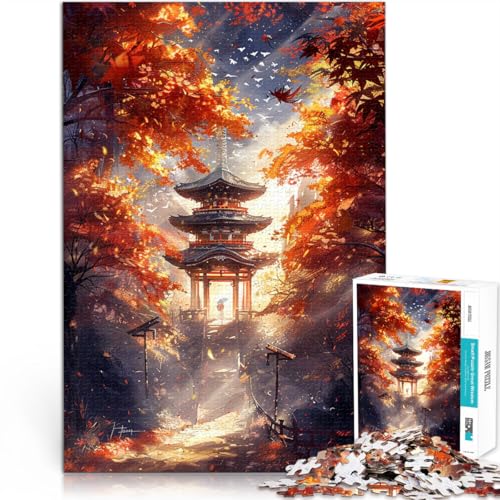 für Erwachsene Puzzle Japanische Tempel 1000 Teile Puzzle für Erwachsene 50x75cm Holzpuzzle Geeignet für Kinder ab 14 Jahren Familienaktivität von BBVNFLIR