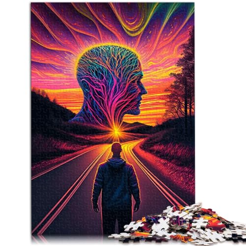 für Erwachsene Puzzles psychedelisches Puzzle 1000 Teile 50x75cm Holzpuzzle für Kinder ab 14 Jahren Entspannendes intellektuelles Lernspielzeug von BBVNFLIR