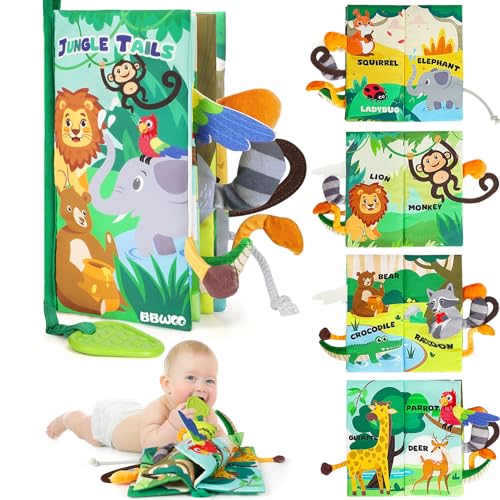 BBWOO Baby Spielzeug 6 Monate,Babybuch stoffbuch fühlbuch knisterbuch Stoffbücher Kinderwagen Spielzeug, beißspielzeug baby ab 0 3 6 Monate, Baby Bücher Quiet Book Geschenk für Jungen Mädchen von BBWOO