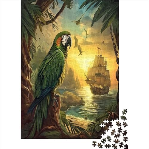 Parrot Puzzle 1000 Teile für Erwachsene Holzpuzzle 1000 Teile für Erwachsene Puzzlespiel Puzzlespiel Wohnkultur 1000 Stück (75 x 50 cm) von BBYXKAZKA