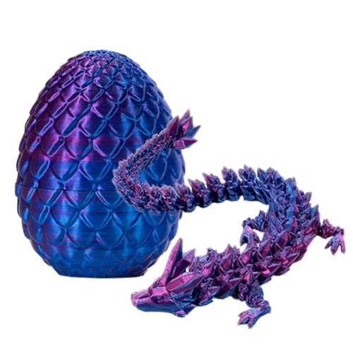 BCEDIGAD 3D Gedrucktes Drachenei,Gelenkiger Kristall Drache,3D Drache Beweglich,Lila Drache Spielzeug,Drachen Spielzeug,Beweglicher Fidget Dracheneier fur Home Desk Decor Ornament von BCEDIGAD