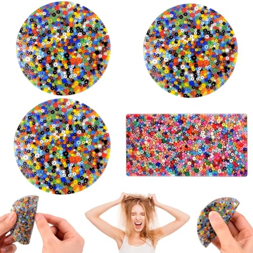 Skin Picking Fidget Toys,4 Stück Skin Picking Spielzeug Silikon Picking Pad Picky Pad Fidget Lustiges Picky Party Pad Anti Stress Relief Fidget Toy Für ADHD OCD Erwachsene(Rechteckig+Rund) von BCEDIGAD