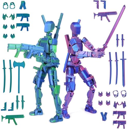 T13 Action Figure,2 Stück T13-Actionfigur 3D-Druck Von Beweglichen Figuren Mit Mehreren Gelenken Roboter-Actionfigur Bereits Montiert Dummy Action Figures Spielgeschenke Desktop-Dekorationen (A) von BCEDIGAD