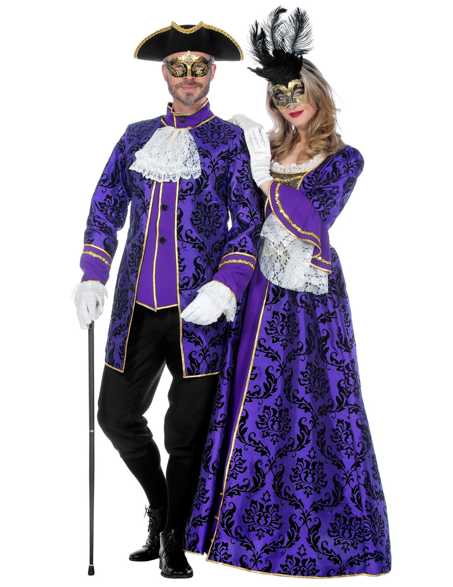 Baroques Marquis Paarkostüm für Erwachsene Lila Baroques Marquis Paarkostüm für Erwachsene Lila von BCI