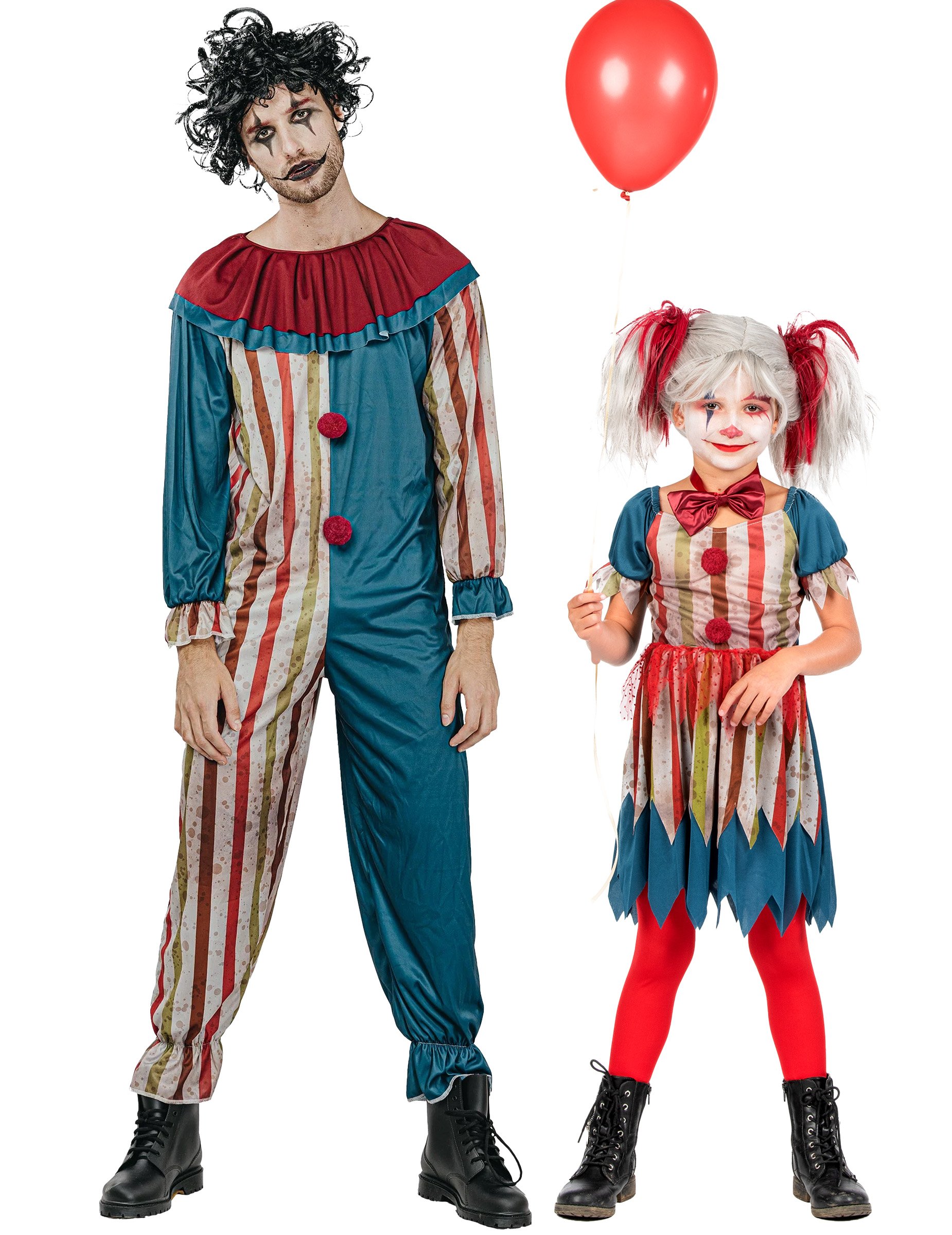 Bunte Paar Clownkostüme für Erwachsene und Kind Bunte Paar Clownkostüme für Erwachsene und Kind von BCI