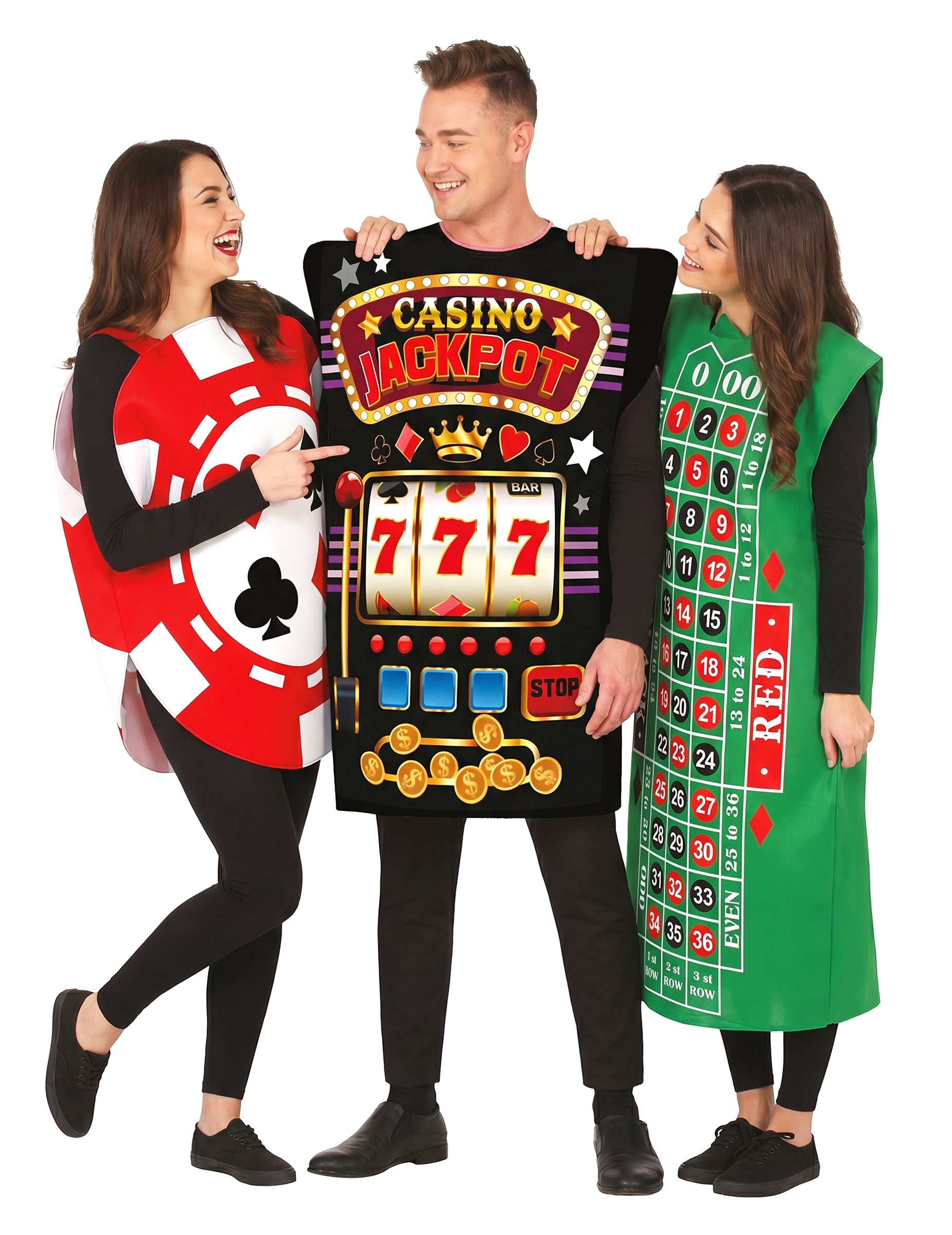 Casino Gruppenkostüm Erwachsene - Pokerchip, Roulette + Spielautomaten Kostüm für Mottoparty, Karneval + JGA Casino Gruppenkostüm Erwachsene - Pokerchip, Roulette + Spielautomaten Kostüm für Mottoparty, Karneval + JGA von BCI