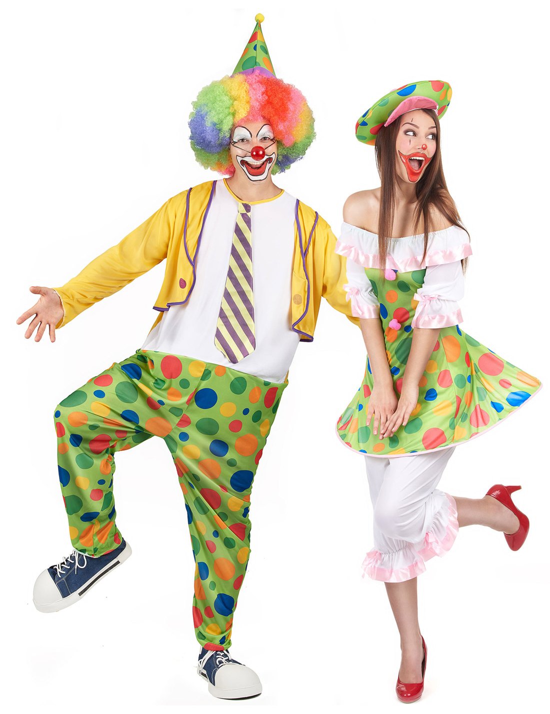 Clowns-Paarkostüm für Erwachsene bunt Clowns-Paarkostüm für Erwachsene bunt von BCI