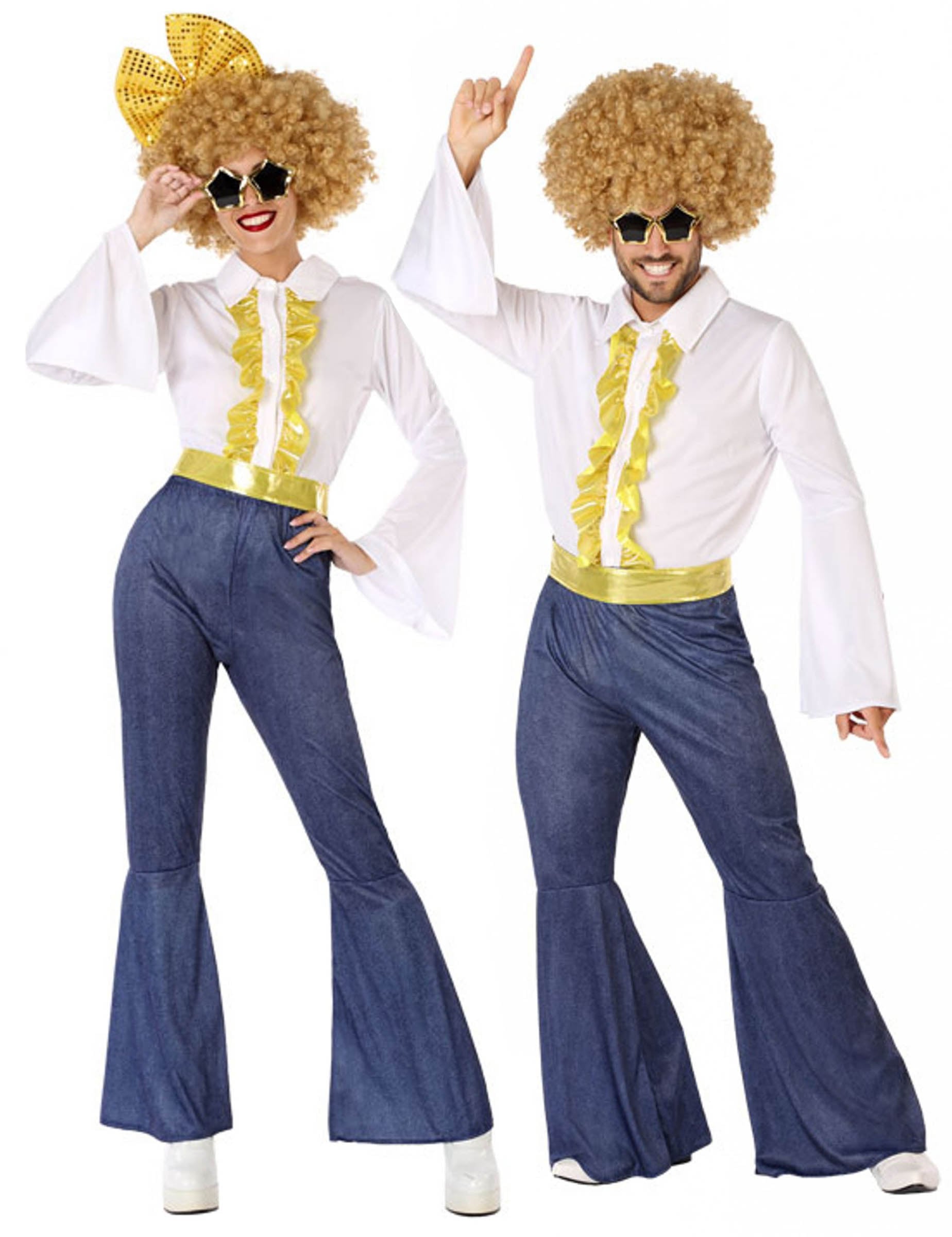 Disco-Paarkostüm für Erwachsene Faschingskostüm blau-weiss-gelb Disco-Paarkostüm für Erwachsene Faschingskostüm blau-weiss-gelb von BCI