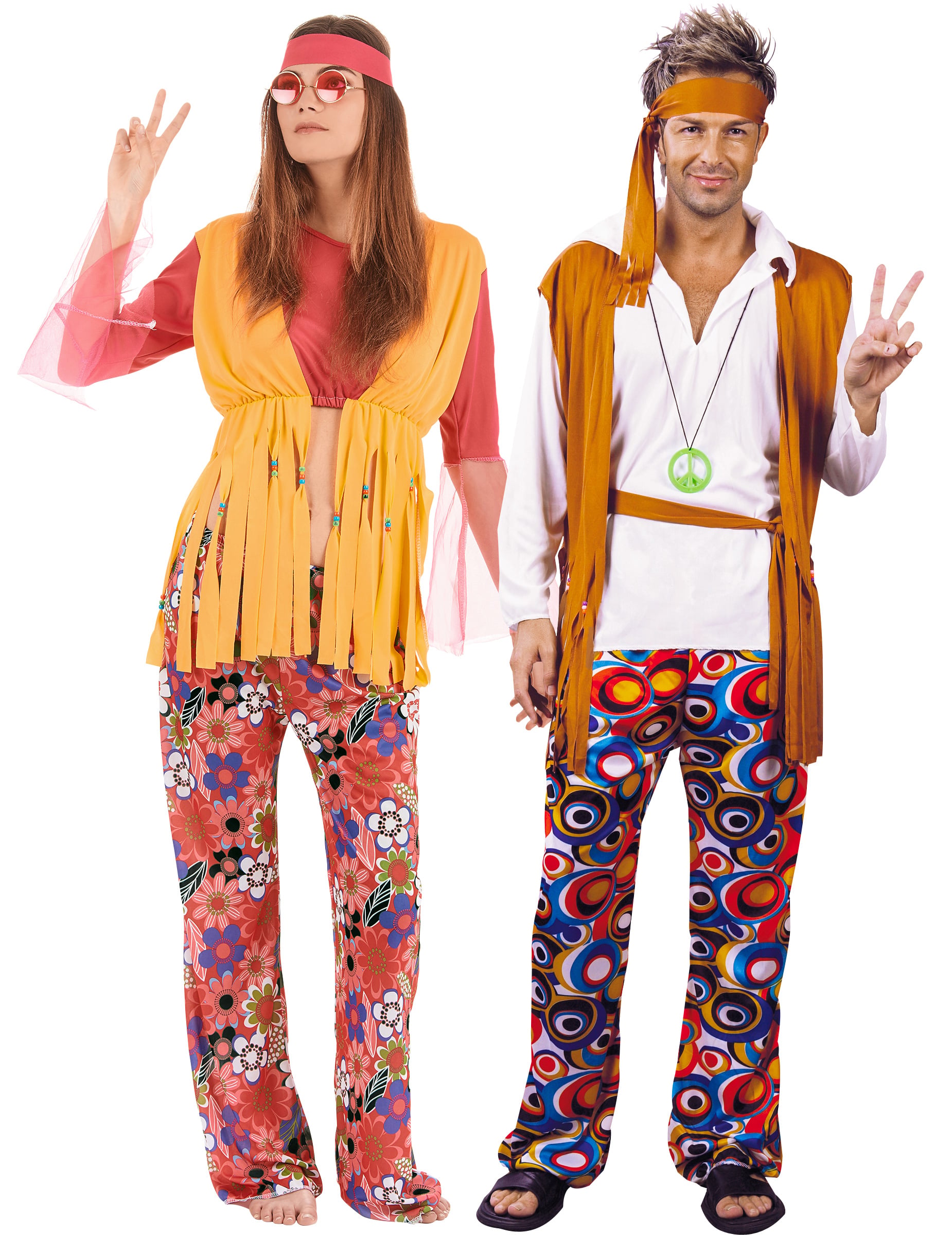 Hippie-Paarkostüm für Erwachsene Hippie-Paarkostüm für Erwachsene von BCI