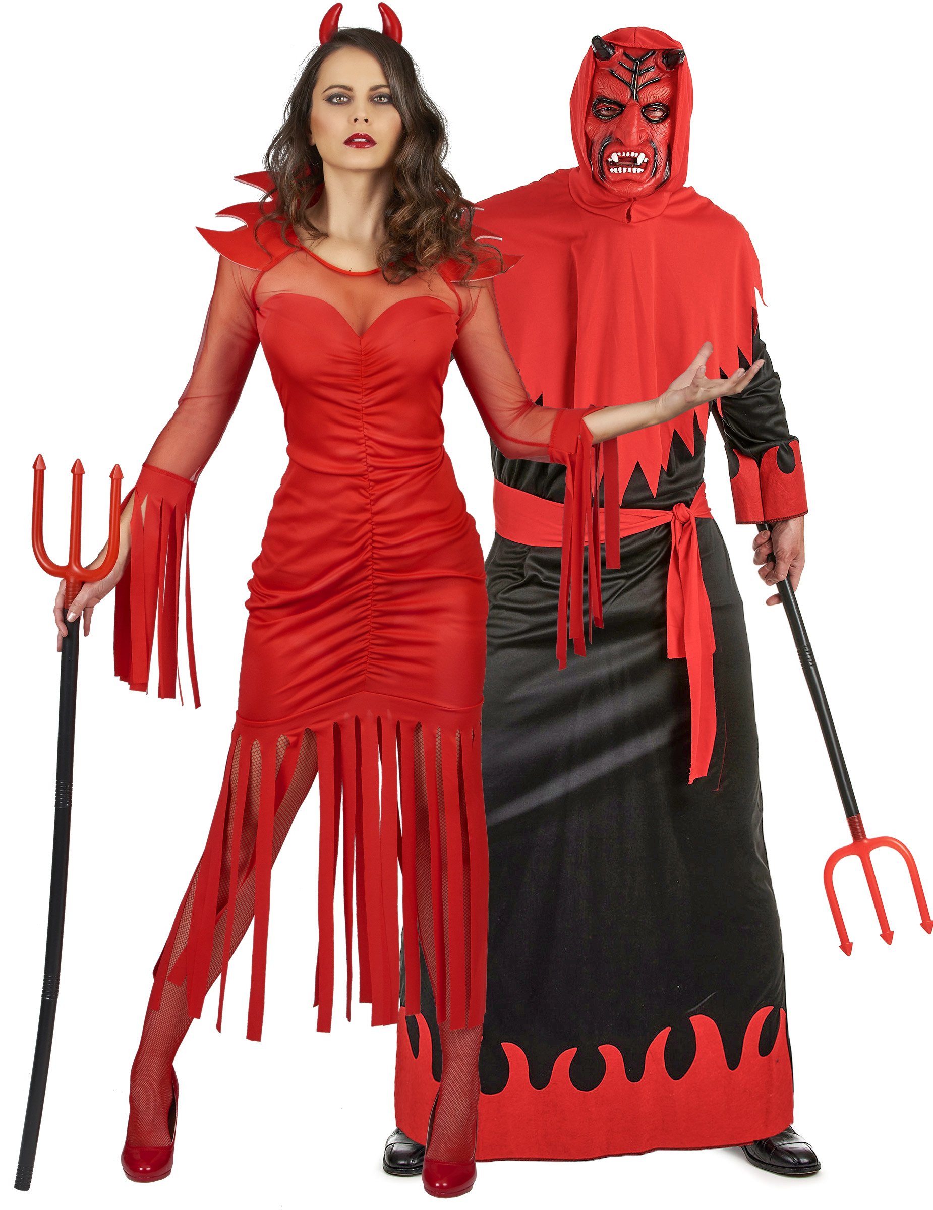 Höllenscharfes Teufelspaar Halloween-Partnerkostüm für Erwachsene rot-schwarz Höllenscharfes Teufelspaar Halloween-Partnerkostüm für Erwachsene rot-schwarz von BCI