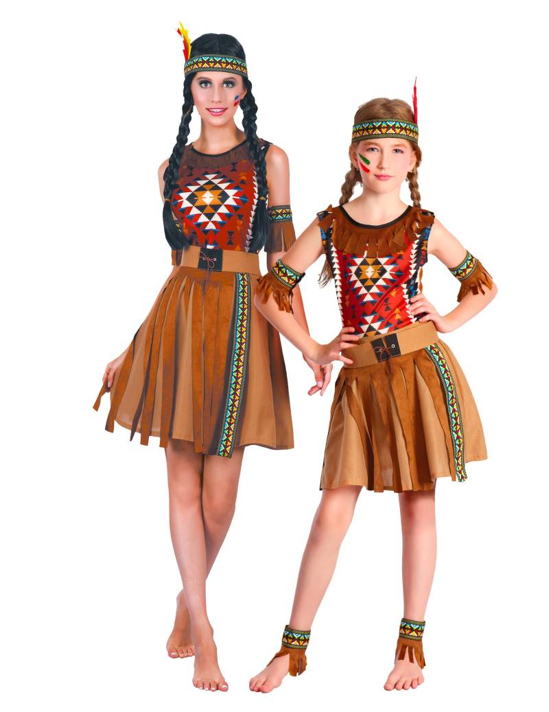 Indianer Paarkostüm Mutter Tochter braun-bunt Indianer Paarkostüm Mutter Tochter braun-bunt von BCI