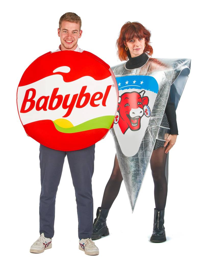 Käse-Paarkostüm für Erwachsene Babybel und Vache qui rit bunt von BCI