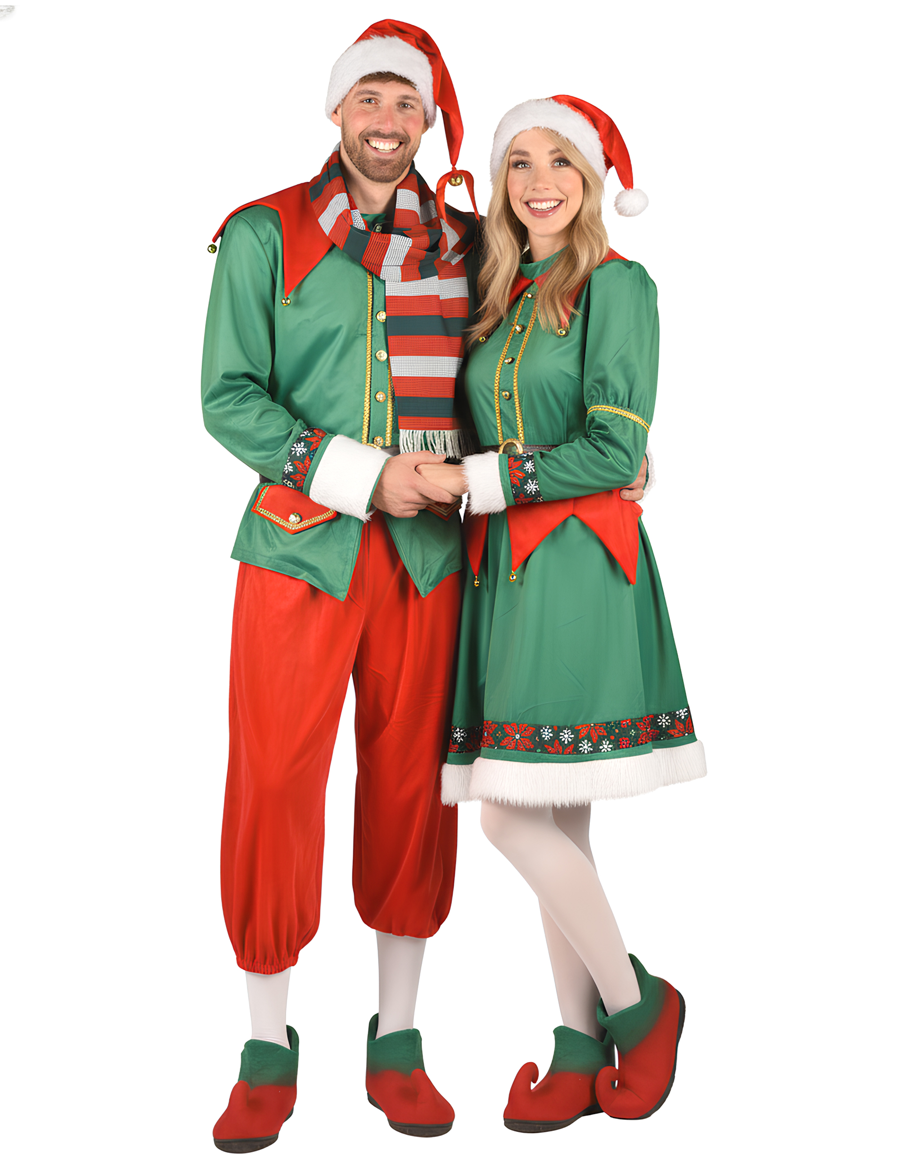 Luxuriöses Weihnachtselfen-Paarkostüm für Erwachsene Luxuriöses Weihnachtselfen-Paarkostüm für Erwachsene von BCI