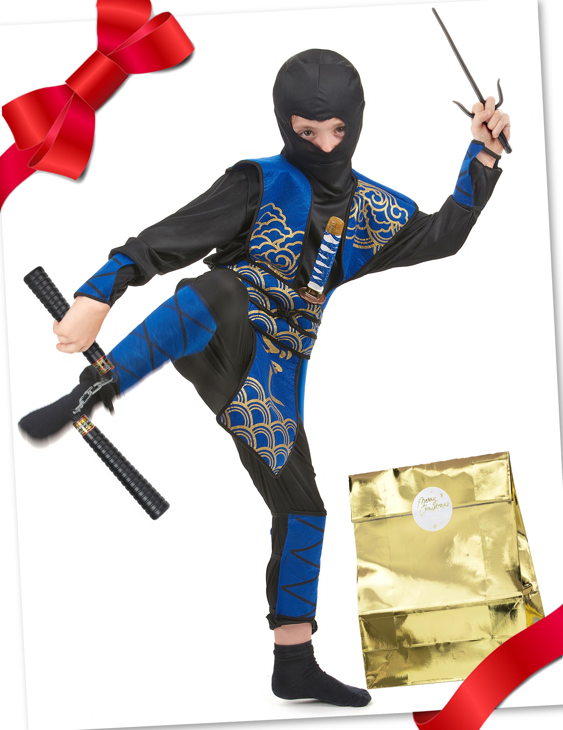 Ninja Geschenkbox für Kinder mit coolem Ninja-Zubehör 7-teilig bunt von BCI