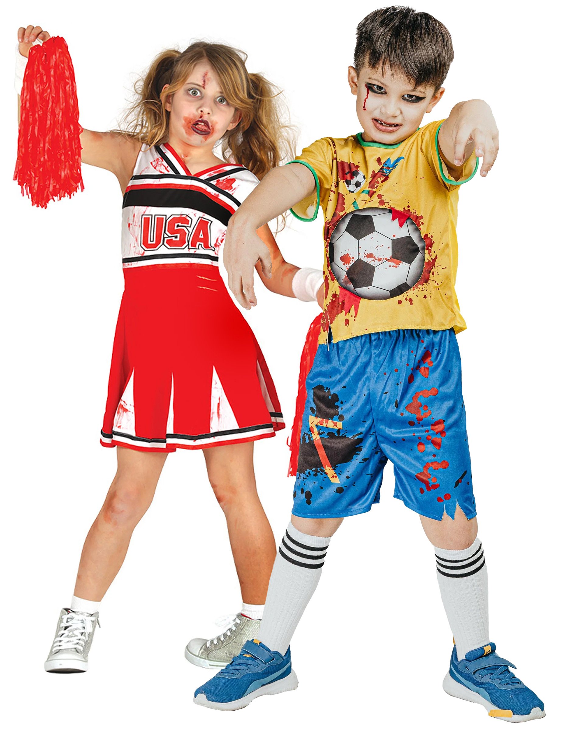 Paarkostüm Zombie Cheerleaderin und Zombie Fußballer für Kinder Paarkostüm Zombie Cheerleaderin und Zombie Fußballer für Kinder von BCI