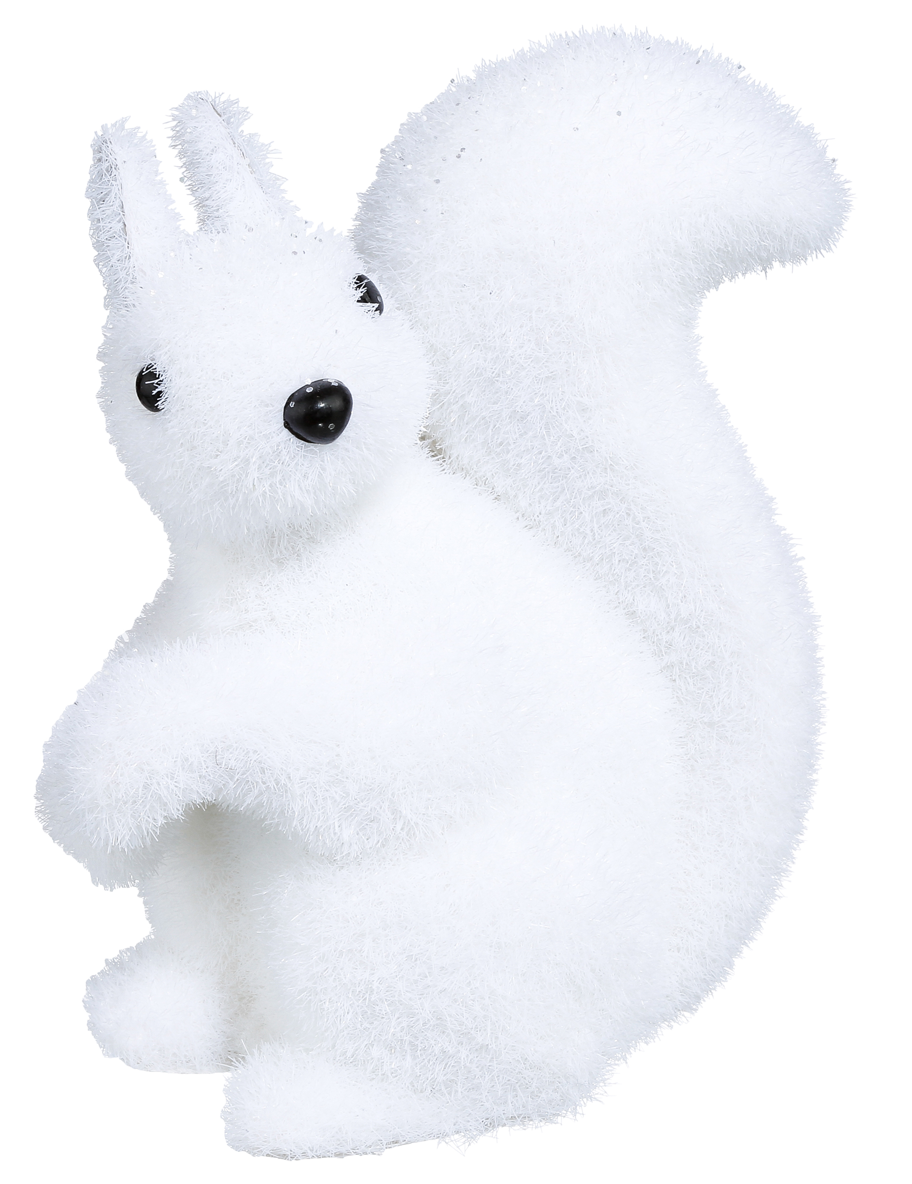 Schneeweißes Eichhörnchen Weihnachts-Tischdeko weiß-schwarz 12 cm von JJA