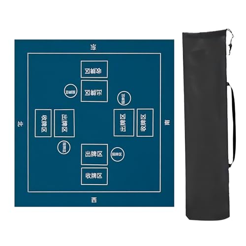 Poker-Matten. Mahjong-Tischmatte, Tischspielmatten, for Tische mit Regeln, verdickte rutschfeste und geräuschreduzierende Mahjong-Matte, for Mahjong-Spiele und Pokerspiele(Blue,70x70cm(27.55x27. 55in) von BCJMKDX