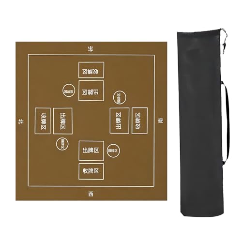 Poker-Matten. Mahjong-Tischmatte, Tischspielmatten, for Tische mit Regeln, verdickte rutschfeste und geräuschreduzierende Mahjong-Matte, for Mahjong-Spiele und Pokerspiele(Brown,70x70cm(27.55x27. 55in von BCJMKDX