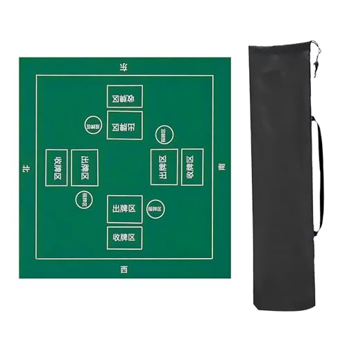 Poker-Matten. Mahjong-Tischmatte, Tischspielmatten, for Tische mit Regeln, verdickte rutschfeste und geräuschreduzierende Mahjong-Matte, for Mahjong-Spiele und Pokerspiele(Green,70x70cm(27.55x27. 55in von BCJMKDX