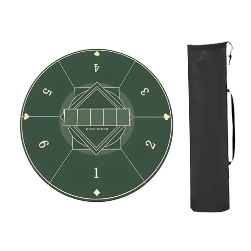 Poker-Matten. Mahjong-Tischmatte Tischspielmatten, rund mit Kante, verdickte rutschfeste und geräuschreduzierende Mahjong-Spielmatte, for Mahjong-Poker-Kartenspiele(Green,80x80cm (31.49x31.49in)) von BCJMKDX